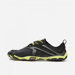 Vibram V-Run Men's Training Shoes Black / Yellow | HERFOPD-47