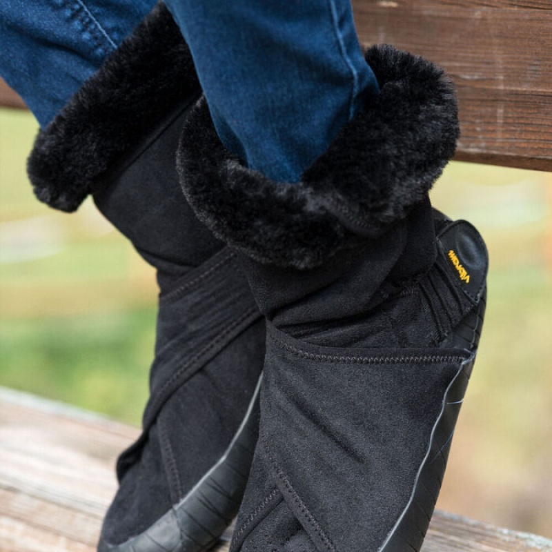 Vibram Furoshiki Eastern Traveler Classic Shearling Mid Women's Boots Black | ZQWBGCP-52