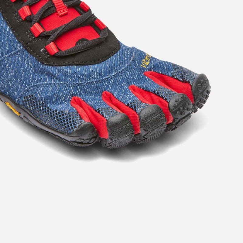 Vibram V-Trek Denim Men's Lifestyle Shoes Blue / Red | ZTQALRN-46