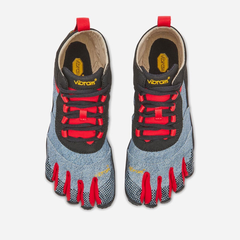 Vibram V-Trek Denim Women's Lifestyle Shoes Light Blue / Red | CWFPEIO-47